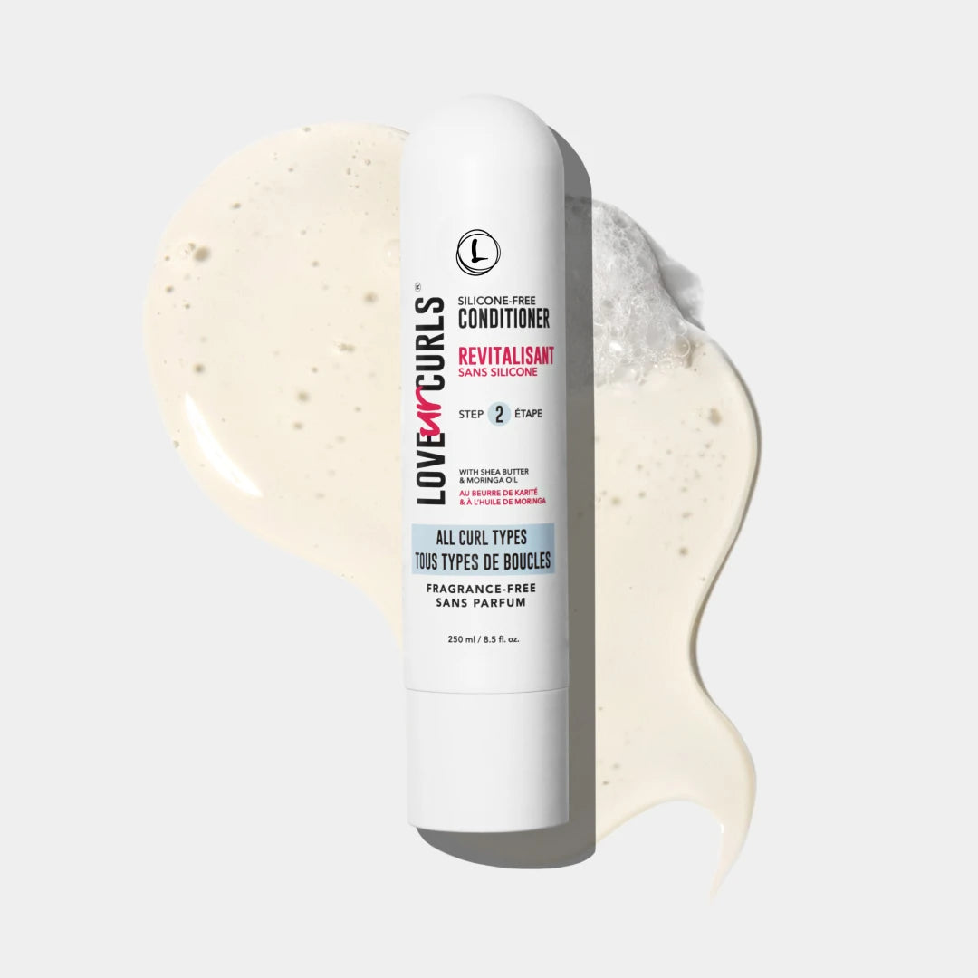 Love ur Curls conditioner bottle with a white background