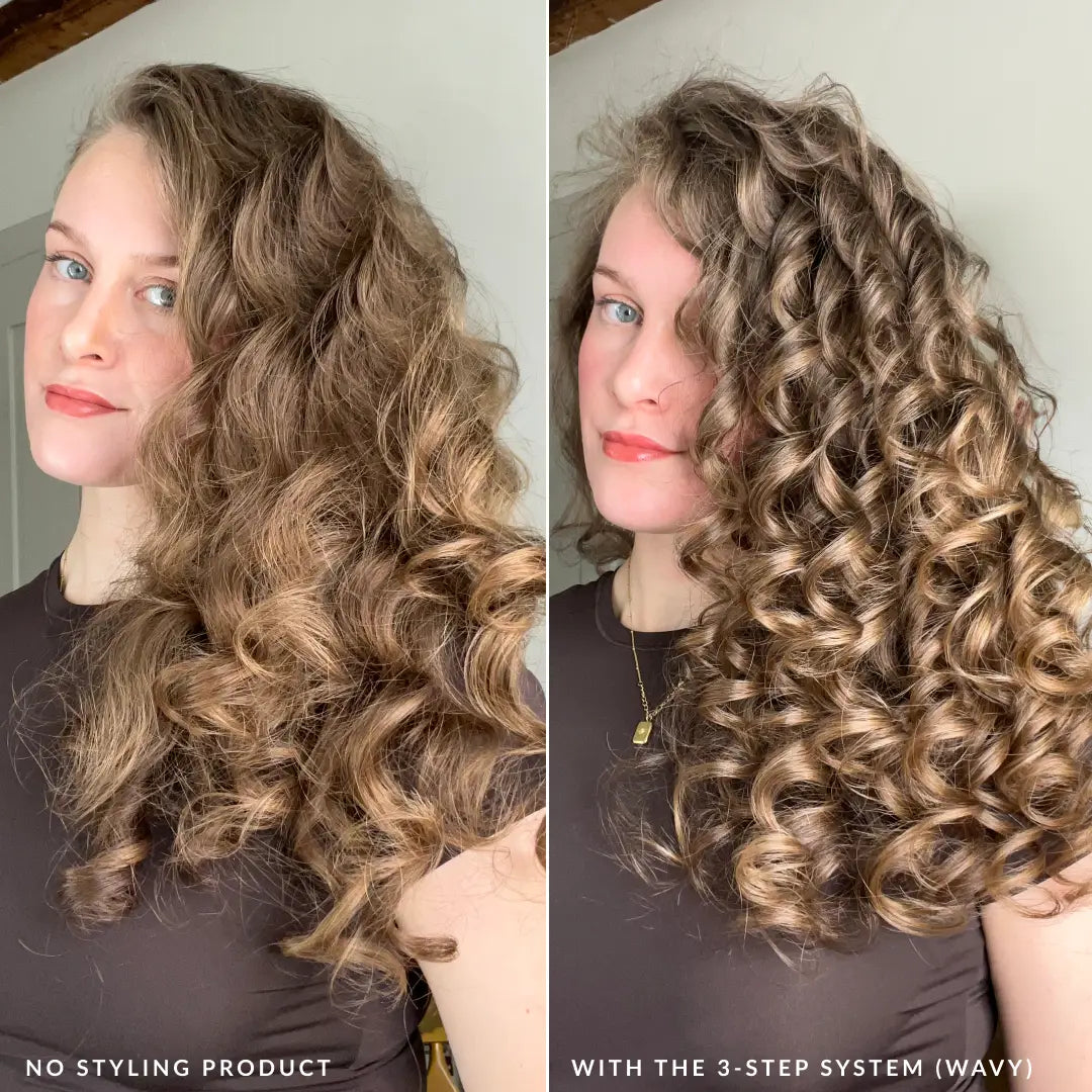fragrance free 3 step system with and without the styler model application wavy love ur curls lus brands