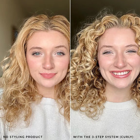 fragrance free 3 step system before and after using the curly styler